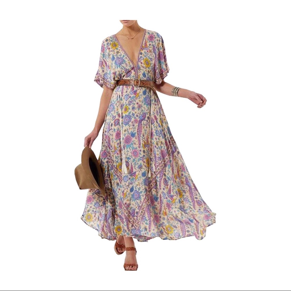 R.Vivimos Floral Maxi Dress
